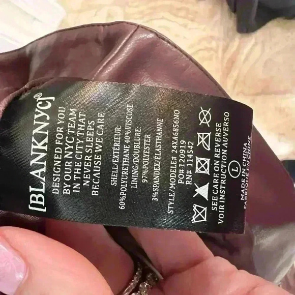 BLANKNYC dark red/ brown leather jacket size large NWT - Picture 3 of 4